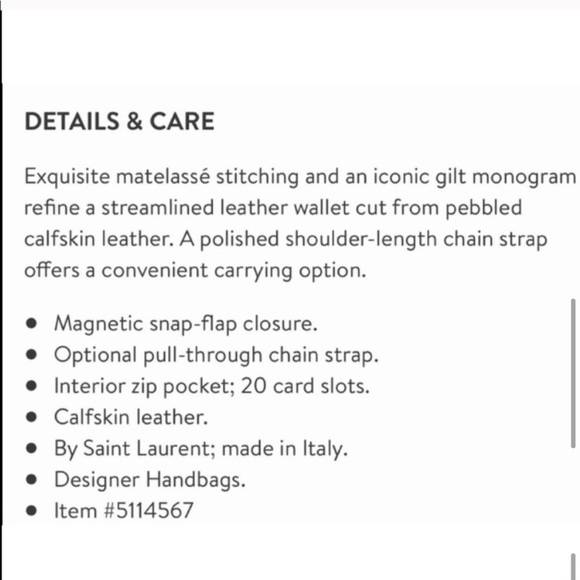 NWT YSL wallet on a chain - Picture 7 of 12